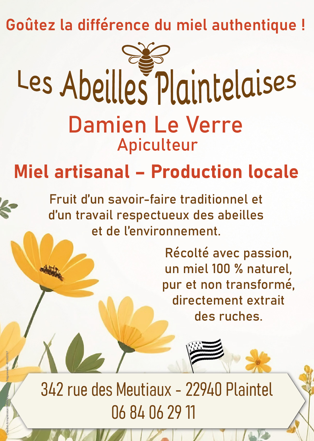Affiche promotionnelle Miel artisanal