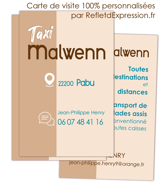 Carte de visite 100% personnalisée